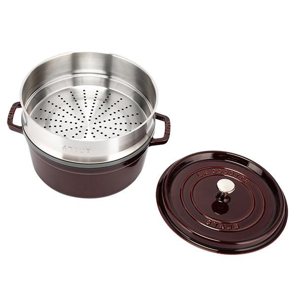 訳あり】 ストウブ 鍋 Staub ココットラウンド / スチーマーセット
