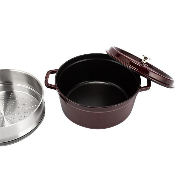 訳あり】 ストウブ 鍋 Staub ココットラウンド / スチーマーセット