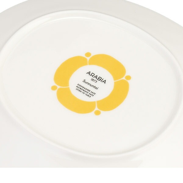 ����ӥ� Arabia �����Х�ץ졼�� 25cm 2�����å� �ڥ� ����̥󥿥� �� ���� ���� 1028202 Sunnuntai Plate Oval Yellow/White ������� �̲� ���å��� ��