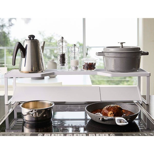 排気口カバー上コンロ奥ラック タワー 60cmコンロ用 山崎実業 tower
