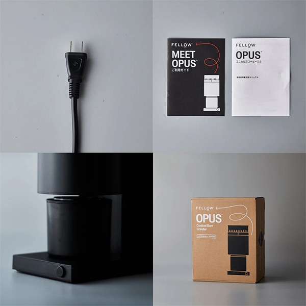【良品】FELLOW OPUS コーヒーミル｜静音＆粉飛散なし｜付属品有 Fellow フェロー Opus Conical Burr Grinder 電動グラインダー