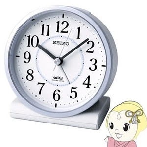 セイコークロック 目覚まし時計 電波 アナログ 薄青パール KR328L