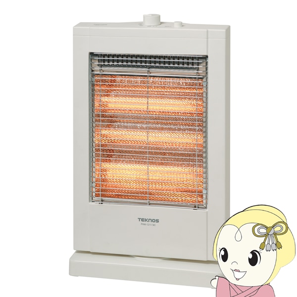 在庫あり テクノス 直管型ハロゲンヒーター 1200W(400W管3灯） PH-1212