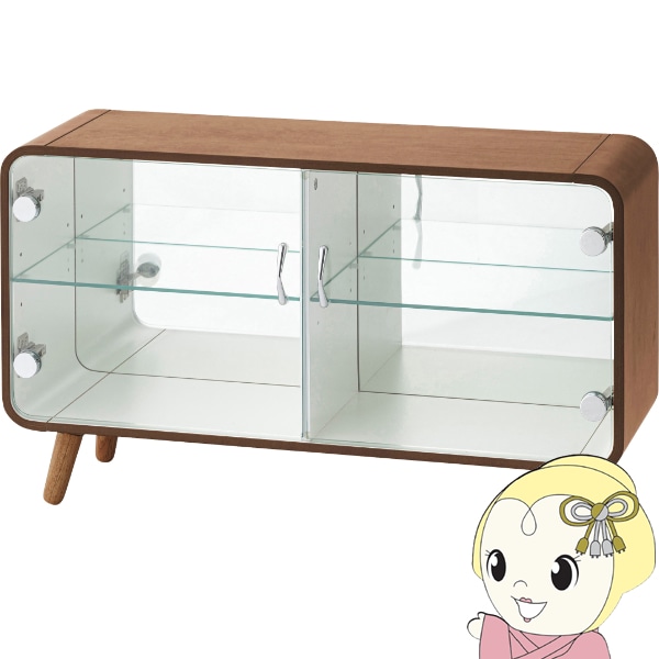 背面鏡張りコレクション棚 硝子棚 ブラウン H120 背面鏡張りコレクション棚 硝子棚 ブラウン H120