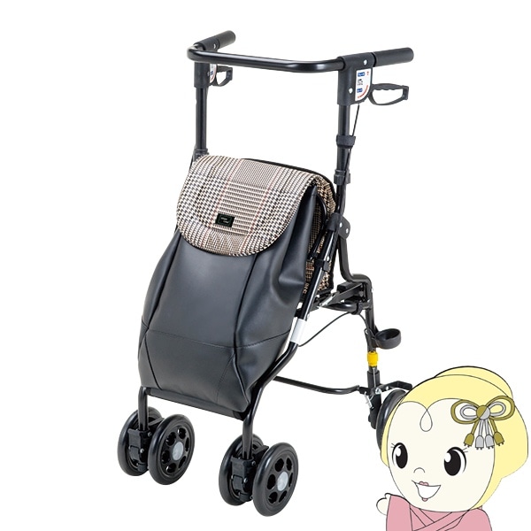 マキテック シルバーカー アンティ 黒チェック 押し車 介護 高齢者