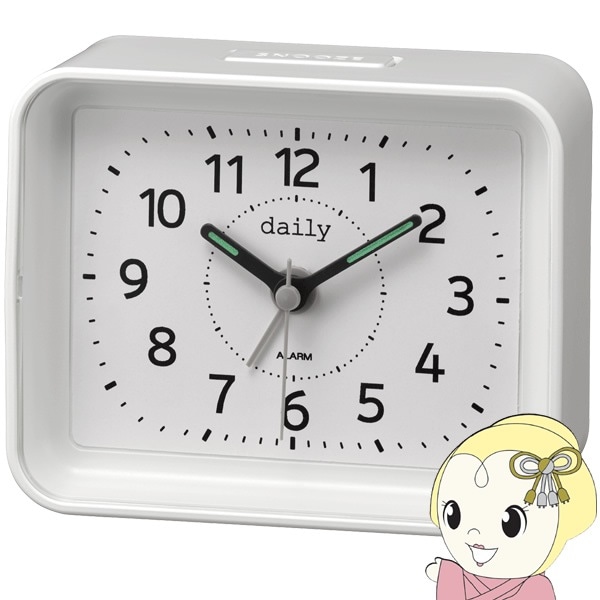 置き時計 目覚まし時計 アナログ ちょこっとけい 電子音 アラーム 白