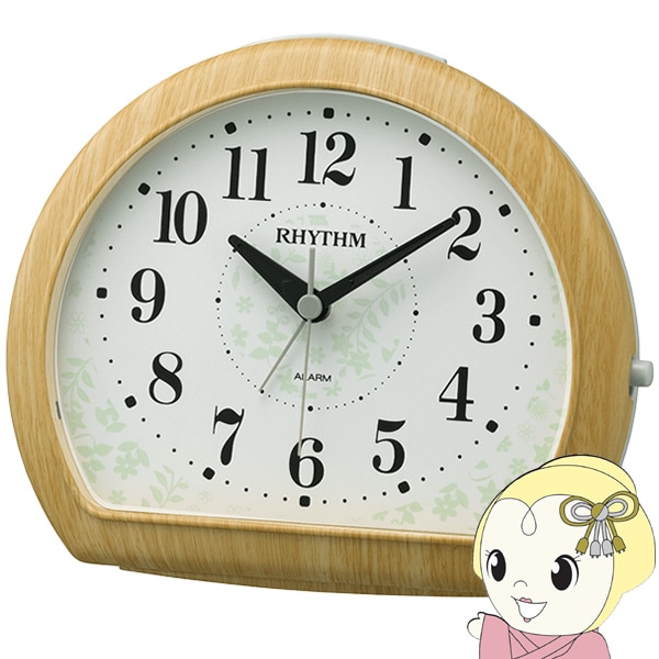 リズム(RHYTHM) 置き時計・掛け時計 茶色 Φ32x5.4cm 電波 アナログ