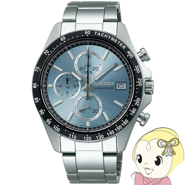 腕時計 メンズ seiko クオーツ クロノグラフ アイスブルー