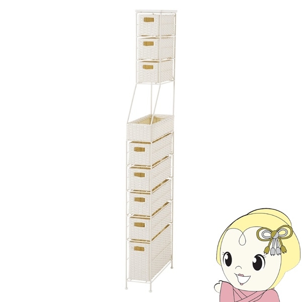 ランドリーラック ラタン風 かご バスケットラック キャスター