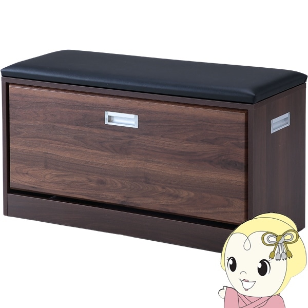 シューズラック ベンチ付き 幅84cmタイプ ブラウン 谷村実業 Vita NEW