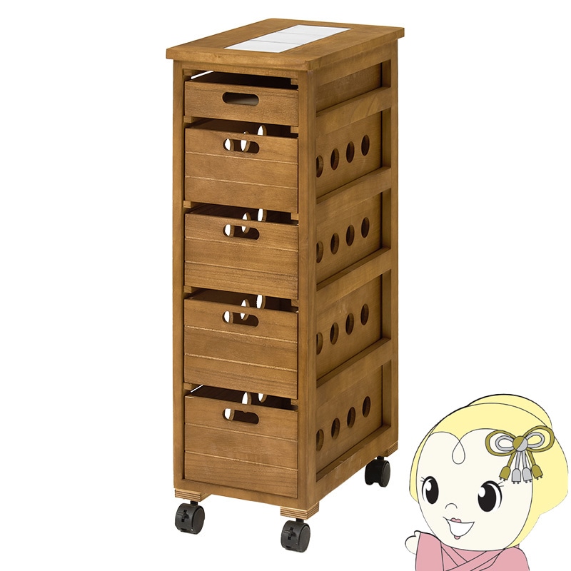 2個セット 家具・インテリア 【送料無料】木製収納ラック5段