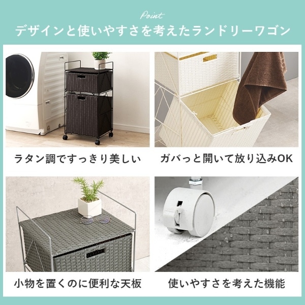 送料無料(沖縄・北海道・離島除く)□ランドリーラック ラタン風 かご