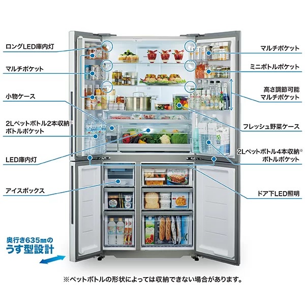 予約 約1週間以降]冷蔵庫【標準設置費込】AQUA アクア 512L 4ドア 