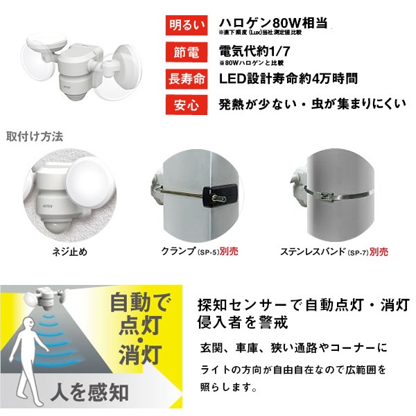 �߸ˤ��ꡡ�ॵ�� 5W��2�� LED���󥵡��饤�� LED-AC206�������̡�