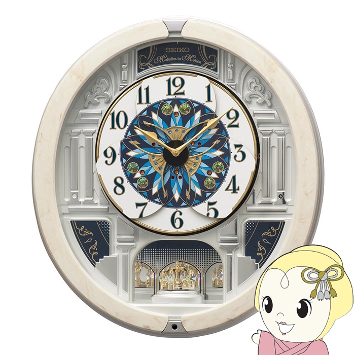 【リペア品】セイコー SEIKO ボンボン時計 アンティーク 掛け時計 掛け時計 おしゃれ デザイン SEIKO（セイコー） からくり時計 万華鏡