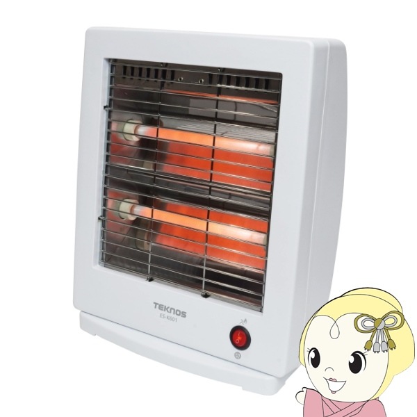 在庫あり 石英管電気ストーブTEKNOS テクノス 600W ES-K601 ホワイト