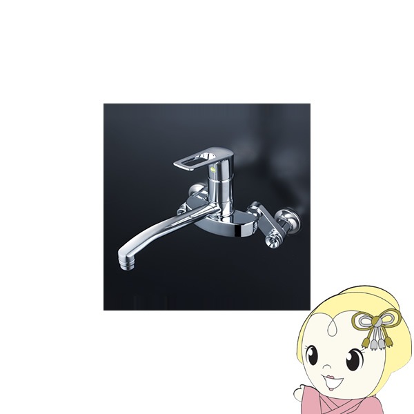 KVK (寒)締めソケット付シングル混合栓(eレバー) KM5010ZTHAEC KVK 楽締めソケット付シングルシャワー付混合栓(eレバー)(寒冷地用