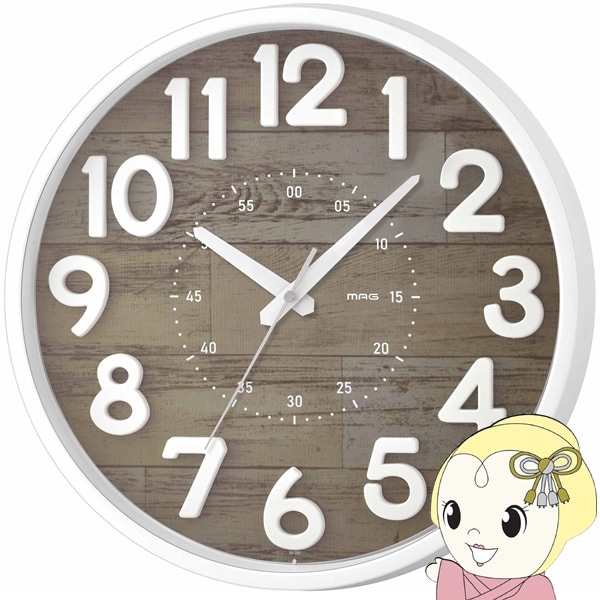 在庫僅少 掛け時計 ノア精密 アナログ MAG マグ 非電波 連続秒針