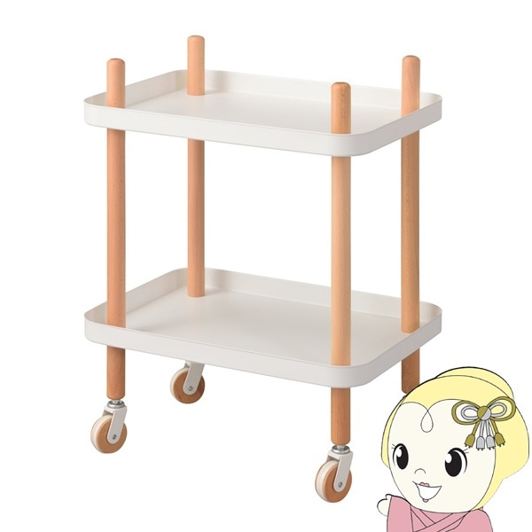 ホワイト　テント付き　フラワーワゴン2段　シェルフ　ハンドメイド　家具 ホワイト テント付き フラワーワゴン2段 シェルフ 家具 ホワイト