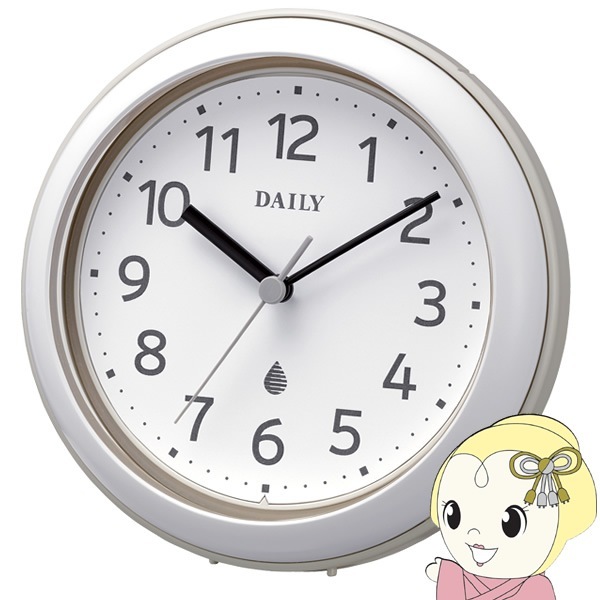 新品 即決 リズム時計工業 DAILY デイリー 防滴 防塵 置掛兼用クロック リズム時計工業置き時計