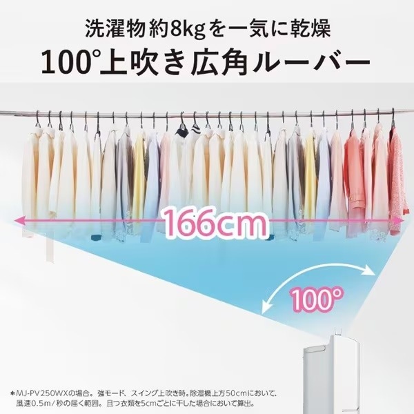 三菱電機 MJ-PV250WX-W 衣類乾燥除湿機 サラリ プロ 拭き取れる SARARI 