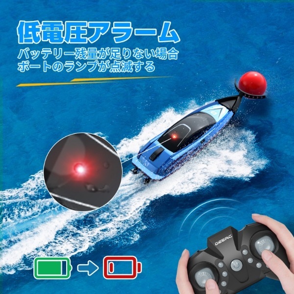 DEERC ラジコンボート 小型 ラジコン mini 船 水上サッカー RCボート