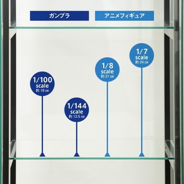 コレクションケース フィギュアケース 3段 幅42.5×奥行36.5×高さ86cm