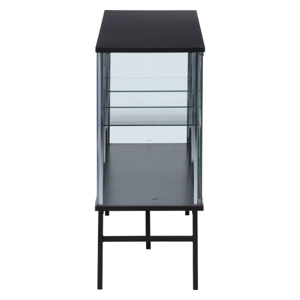 コレクションケース 約幅120×奥行40×高さ90cm ブラック 強化ガラス 棚板 脚付き ガラスコレクションボード リビング〔代引不可〕 コレクションケース 幅120×奥行40×高さ90cm ブラック 強化ガラス 棚板