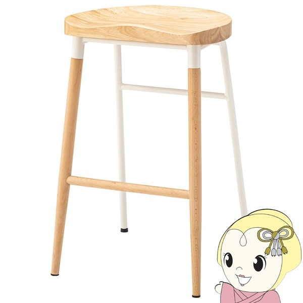 スツール ホワイト【送料込み】 ファッション スツール棚付き ホワイト