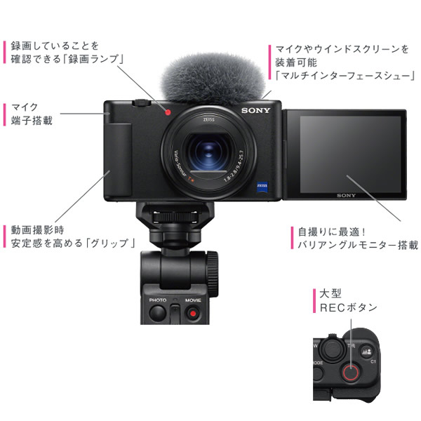 SONY ソニー デジタルカメラ VLOGCAM ZV-1G シューティンググリップ