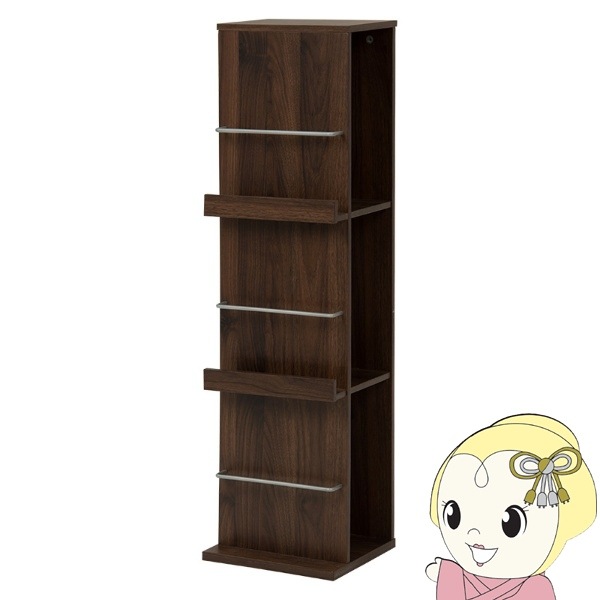 ブックスタンド/マガジンラック/ディスプレイスタンド ブラウン 3段 幅