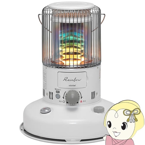 Rainbow 円筒形ストーブ ホワイト 取り寄せ：入荷目安3～5営業日】石油ストーブ 対流形 トヨトミ