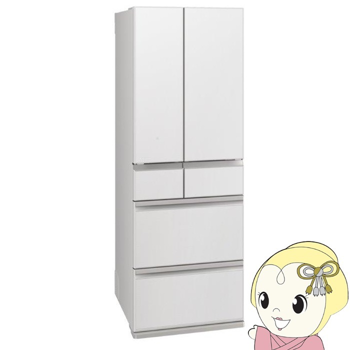 在庫あり　冷蔵庫 三菱 【標準設置費込】485L 6ドア フレンチドア(観音開き) 真ん中野菜室 幅65cm グランドリネンホワイト MR-MZ49M-W ぎおん 在庫あり 冷蔵庫 三菱 【標準設置費込】485L 6ドア フレンチドア