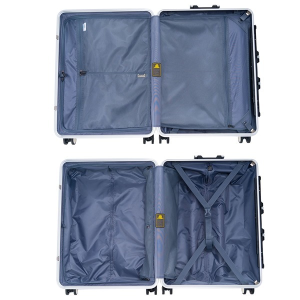 スーツケース フレームタイプ 73L バニラ 前輪ストッパー機能付 静音