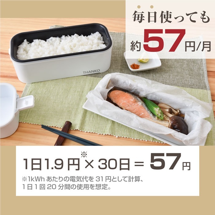2段式超高速弁当箱炊飯器 THANKO サンコー RCKDBLSWH【送料無料(北海道