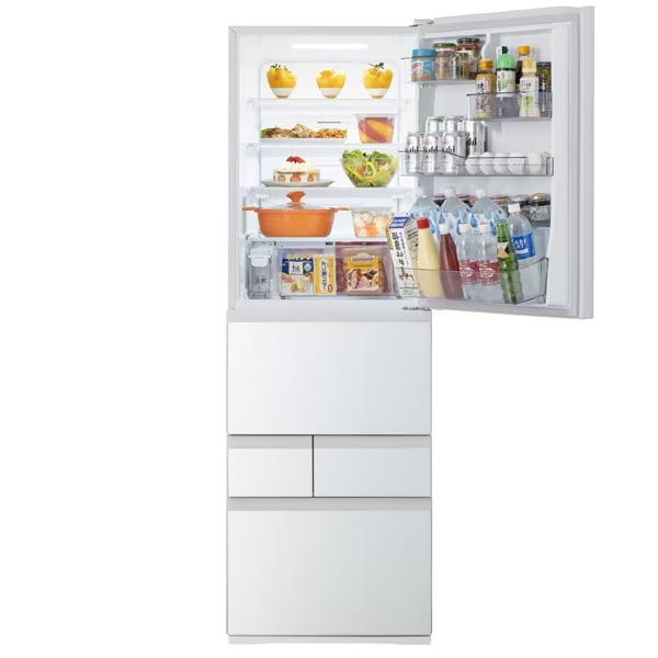 予約]冷蔵庫【設置込】東芝 411L 幅60cm 右開き 5ドア VEGETA ベジータ