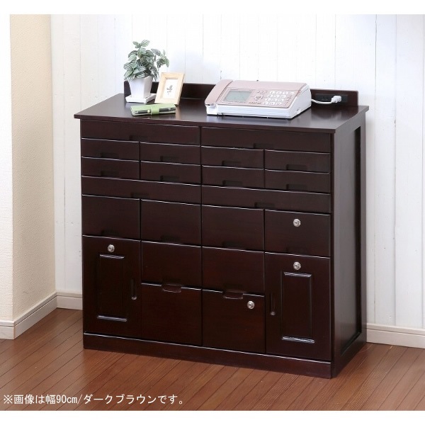 新・引き出しいっぱいキャビネット/リビング収納 【幅72cm】 ダーク