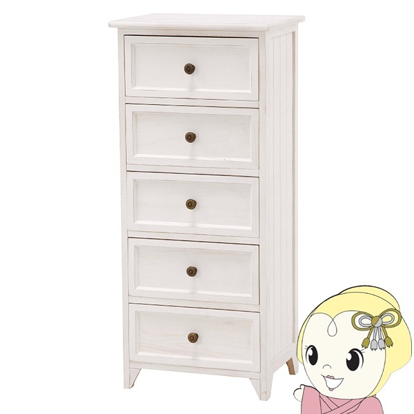 送料無料(沖縄・北海道・離島除く)□チェスト 5段 幅41cm 白 白家具