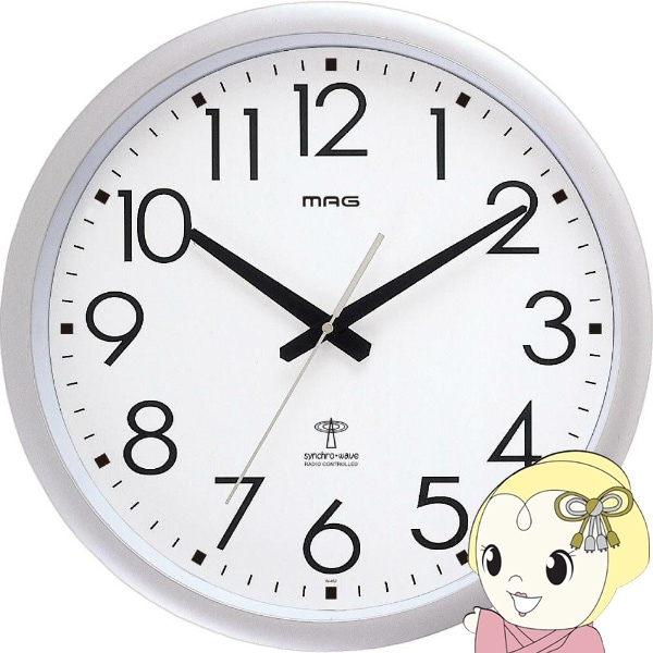 在庫あり 掛け時計 大型 直径42cm ノア精密 MAG マグ ウェーブ420 W