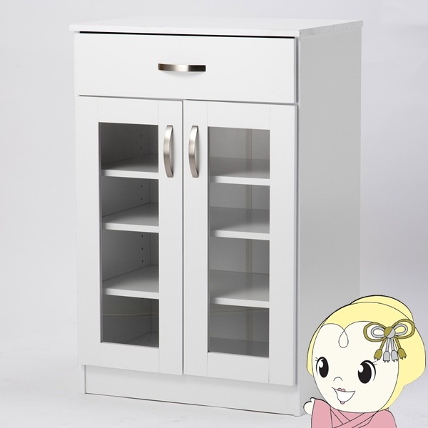 【使用期間5ヶ月・超美品】食器棚 食器棚 ロータイプ 高さ90 幅59 レゾン ミニ食器棚 コンパクト