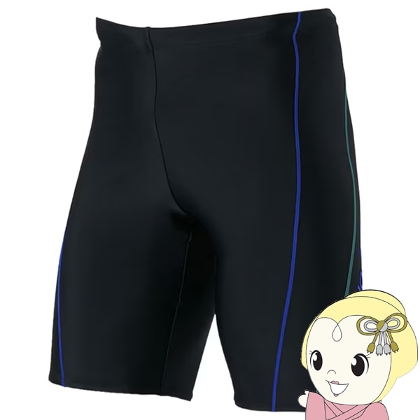 Speedo スピード　ブラックウエストゴムパンツ M スイムパンツ 3.5分丈 フィットネス水着 Speedo スピード メンズ Mens