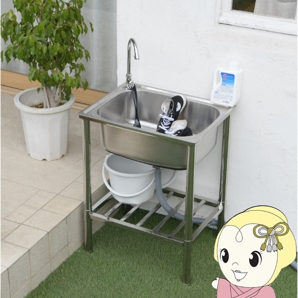蛇口付きステンレス流し台 幅60cm TASSCOM 谷村実業 屋外用 ステンレス