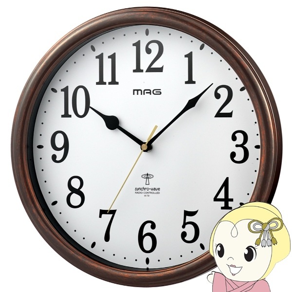 掛時計(ネジ式) 掛け時計 電波壁掛け時計 MAG マグ ノア精密 アナログ 電波 夜間秒針