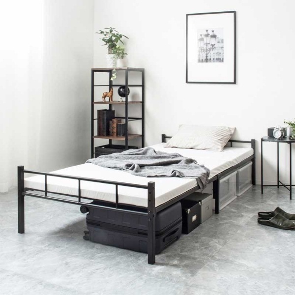 頑丈設計のヘッドレスパイプベッド ブラック [2005] 頑丈設計のヘッドレスパイプベッド ブラック[2005]