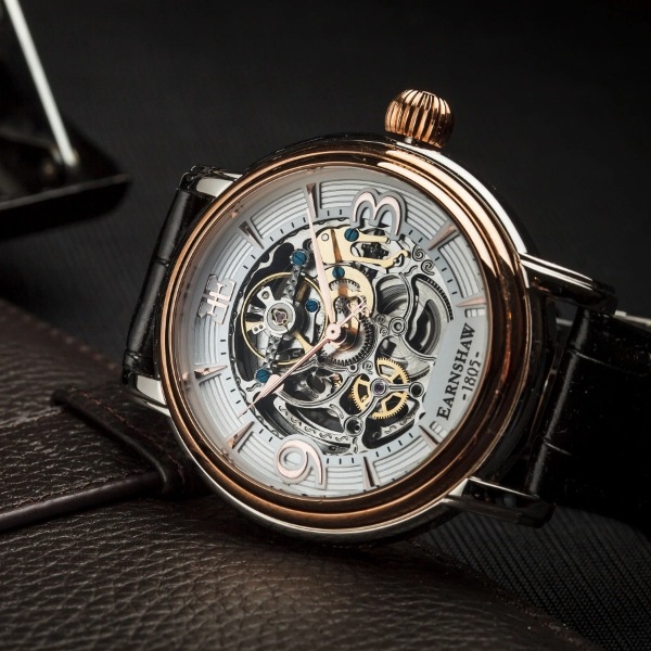 EARNSHAW アーンショウ メンズ腕時計 ES-8011-06 LONGCASE WARM GOLD