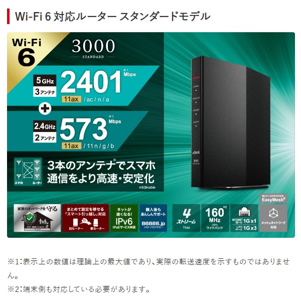 BUFFALO Wi-Fi6(11ax)対応Wi-Fiルーター BUFFALO バッファロー Wi-Fiルーター Wi-Fi6E 6GHz対応 無線LAN