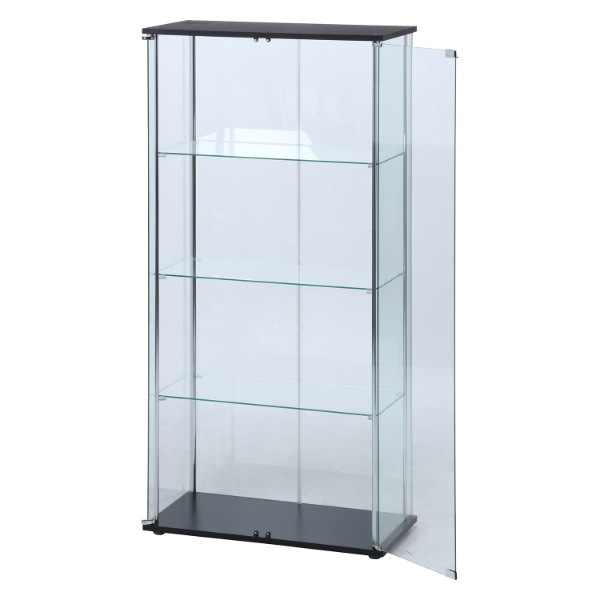 限定値下げ！！ガラスディスプレイケース 80cm x 40cm x 162cm 不二貿易 ガラスコレクションケース 大型 4段 幅80cm 奥行40cm
