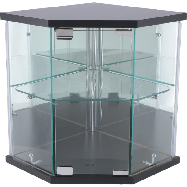 卓上ガラスコレクションケース コーナー フィギアケース 2段 背面