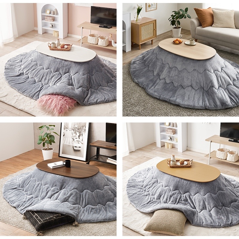 こたつテーブルセット 2点セット こたつ 楕円形 90×50cm こたつ布団 こたつテーブル 折りたたみ カルミナ メレンゲ ナチュラル/ピンク こたつテーブルセット 2点セット こたつ 楕円形 90×50cm こたつ布団