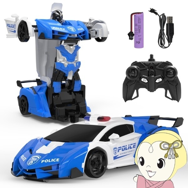 【ラジコン】パトカー　コントローラ　稼動品　全長19㎝ 在庫あり DEERC ラジコンカー こども向け スタントカー パトカー 警察